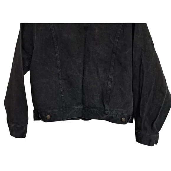 Lee Trucker Jacket Mens L Black Overdyed Denim Vintage 1990s Lee 7175SB - Picture 7 of 10